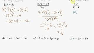 Evaluating and Simplifying Algebraic Expressions [upl. by Kermy]