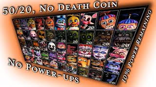 🐻🐰🐥🦊 UCN 5020 No Death Coin Complete 10 Power Remaining No Powerups FNaF Ultimate Custom Night [upl. by Aran473]