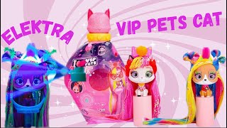 😻 VIP PETS CATS ELEKTRA Gatita que brilla en la oscuridad UNBOXING 😍 [upl. by Carrol]