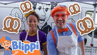 Blippi amp Meekahs Pretzel Competition 🥨  Fun with Food with Friends  Blippi Educational Videos [upl. by Elatnahc30]