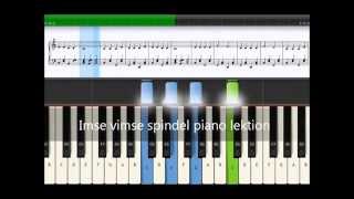 Imse vimse spindel piano lektion med text noter ackord och video [upl. by Pokorny]