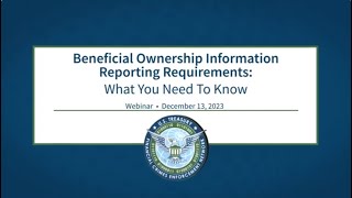 Beneficial Ownership Information Reporting Requirements What You Need to Know [upl. by Adnilrem]