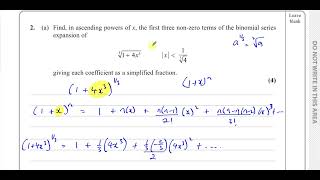 WMA1401 IAL Edexcel P4 January 2022 Q2 Binomial Expansion Approximation [upl. by Irolam127]