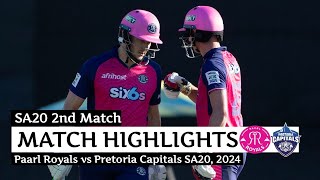 Paarl royals vs pretoria capitals sa20 2024 match highlights  paarl royals vs pretoria capitals [upl. by Brunelle]