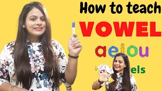 How to teach vowels  Introduction of vowels  Vowels for kids LKG ampUKG Vowels Song  Vowels Rhymes [upl. by Poree]