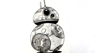 Drawing BB8 From Star Wars  Drawing Star Wars [upl. by Hadlee]