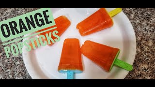 Orange Popsicles  Orange Popsticks  Orange Lolly Ice Cream  Homemade Orange Sticks [upl. by Brainard]