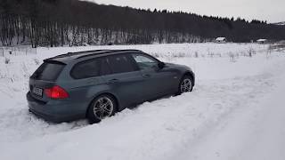 BMW E91 320d xDrive in snow January 2019 [upl. by Yenffad]