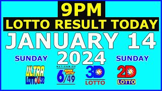 9pm Lotto Result Today January 14 2024 Sunday [upl. by Twedy928]