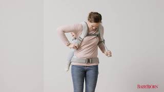 BABYBJÖRN  How to place your child on your back in Baby Carrier One [upl. by Atikim]