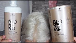 SCHWARZKOPF BLONDME BLEACH  REVIEW amp DEMO  ACHIEVE WHITE HAIR [upl. by Staal]