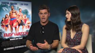 Sarina Bellissimo interviews Zac Efron amp Alexandra Daddario BAYWATCH [upl. by Zarger]