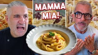 Roman Chef Reacts to Popular CARBONARA VIDEOS [upl. by Noreht]