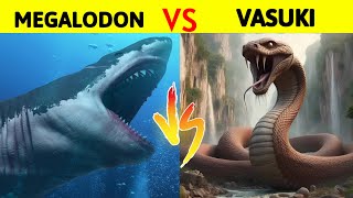 Megalodon vs Vasuki indicus  क्या होगा जब खूँखार वासुकी का मुकाबला होगा मेगलोडोन शार्क से हो [upl. by Mapes]