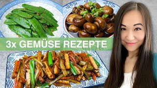 REZEPT Wok Gemüse auf chinesische Art  gebratene Champignons  Tofu  Zuckerschoten  vegetarisch [upl. by Dnalwor]