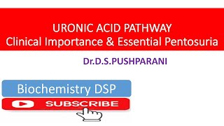 Uronic acid Pathway Carbohydrate Metabolism DGlucuronic acid Essential Pentosuria Vitamin C [upl. by Patterson]