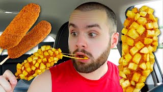 Trying Korean Corn Dogs for the FIRST TIME Honest Review [upl. by Adekram]