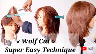 Tutorial Wolf CutLong Shag  coupe shaggy  Mulet  Wolf [upl. by Dnalyr317]