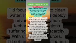 Interview questions and answers Critical thinking interview jobadvice jobinterview jobsearch [upl. by Nevs]