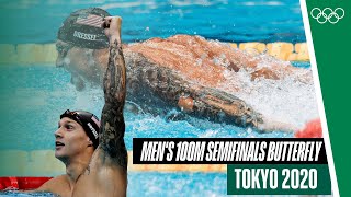 🏊🏼 Mens 100m Butterfly Semifinals Tokyo 2020 [upl. by Polard]