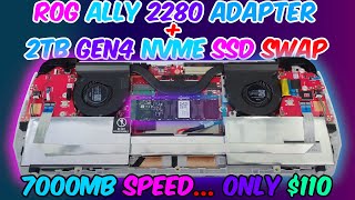 ROG ALLY SSD Mod Installation 2280 2TB GEN4 7000MBs [upl. by Aizan5]