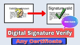 How to Digital Signature Verify in Any Certificate  Digital Signature Verification [upl. by Novick985]