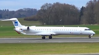 SASAir Nostrum CRJ900LR takeoff at Hamburg [upl. by Serena]