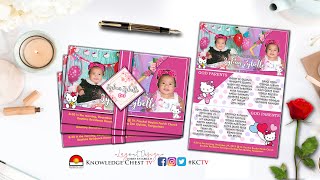 DIY Hello Kitty Motif Invitation for Birthday amp Christening  CLP Layout DesignProduction [upl. by Ardnaek]