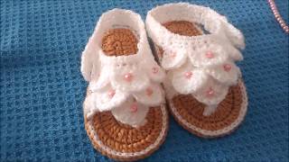 Huaraches tejidos para bebe PUNTO COCODRILO [upl. by Oigroeg575]