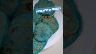 Cookie Monster pancakes 🥞🥞pancake colorful cookiemonsters [upl. by Champagne]