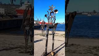 Roboty Stocznia Gdańsk wl4 MlecznyPiotr art sculpture robot shipyard poland trójmiasto vlog [upl. by Korman]