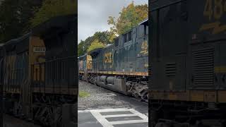 CSXT L022 Street Running in Hudson csxrailroad railfan csx train short [upl. by Baler]