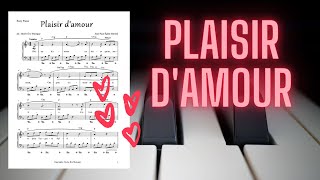 Plaisir damour  EASY PIANO  Sheet Music amp Tutorial  Musescore [upl. by Aihsekan]