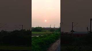 Sunrise🚉🚉 sankarankovil rajimahalsa shortvideo shots nature lovesong train indianrailways [upl. by Naujd]