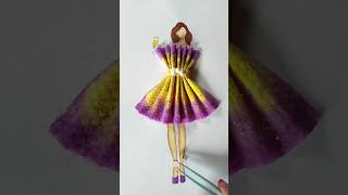 Art dress design with tissue paper😍💜💛 fashion fashionstyle art viralvideo shorts [upl. by Ofilia552]