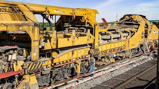 Railway Track Laying Machine renewing a highspeed railway line [upl. by Johnath]