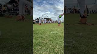 300mm underhand open hand handicap at Dubbo show golden axe carnival 2024 woodchopping lumberjacks [upl. by Avilys778]