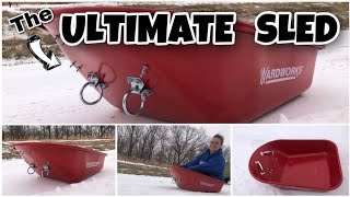 ULTIMATE SLED  Wheelbarrow Snow Sled  DIY snow sled [upl. by Nylear]