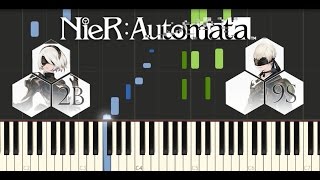 NieR Automata  Peaceful Sleep Synthesia Piano Tutorial [upl. by Allred957]