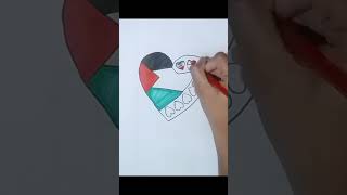 Palestine 🇵🇸 Support Countries flag drawing shorts shortsfeed trending [upl. by Ahsenat]