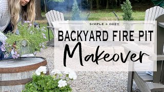 Simple and Cozy Backyard Fire Pit Makeover  Outdoor Decorating Ideas [upl. by Argella863]