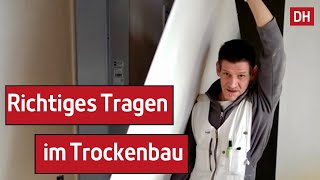 Transport von Rigipsplatten und Dämmung im Treppenhaus  DH – Trockenbau [upl. by Prissie]