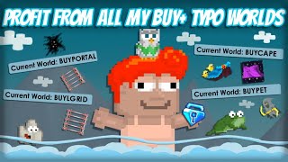 INSANE PROFITS GOT BGLS BUYSELL WORLD Typo Rare Name  GrowTopia [upl. by Aryan]