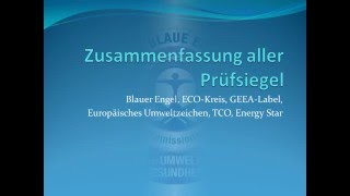 Zusammenfassung aller Prüfsiegel [upl. by Nedlog]