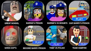 GREAT SCHOOLBARNIES PRISONBARNIES VS BENJIESCAR BARRY’S PRISONSIREN COP’SBECOME BARRY PRISON [upl. by Bokaj]