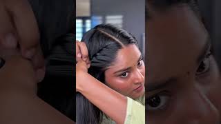 🎀Rope twist with low ponytail🎀🌼🌸Onam hairstyle🌸🌼 hairstyle onam2024 easy elegant trend [upl. by Epner]