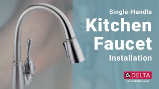 How to Install a Single Handle Kitchen Faucet  Delta Faucet [upl. by Greysun]