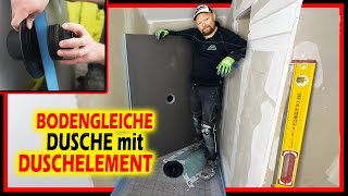 Bodengleiche Dusche einbauen  Duschelement mit Punktentwässerung  Home Build Solution [upl. by Essilrahc]