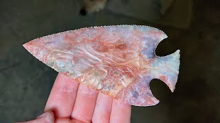 Making A Flint Ridge Snyders Flintknapping An Arrowhead [upl. by Dnomal]