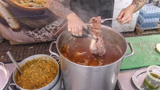 Italy Street Food Sandwich with Cow Stomach Boiled and Chopped Lampredotto [upl. by Atteynad233]